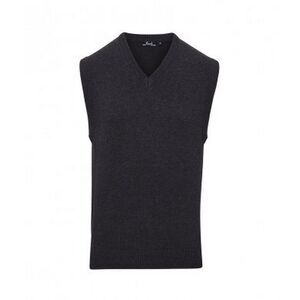 Premier Mens Sleeveless Cotton Acrylic V Neck Sweater / Charcoal